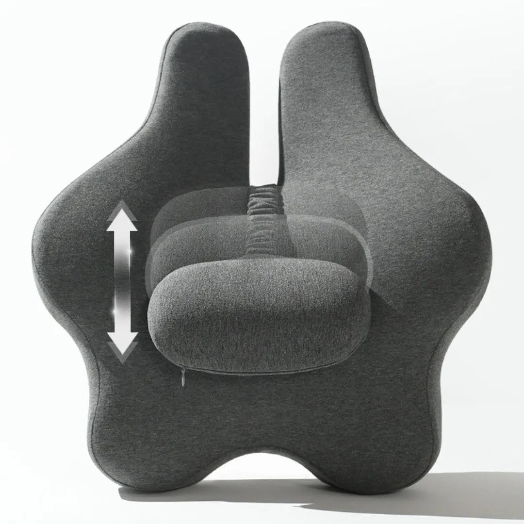Memory foam car cushion with adjustable waist support in four colour options