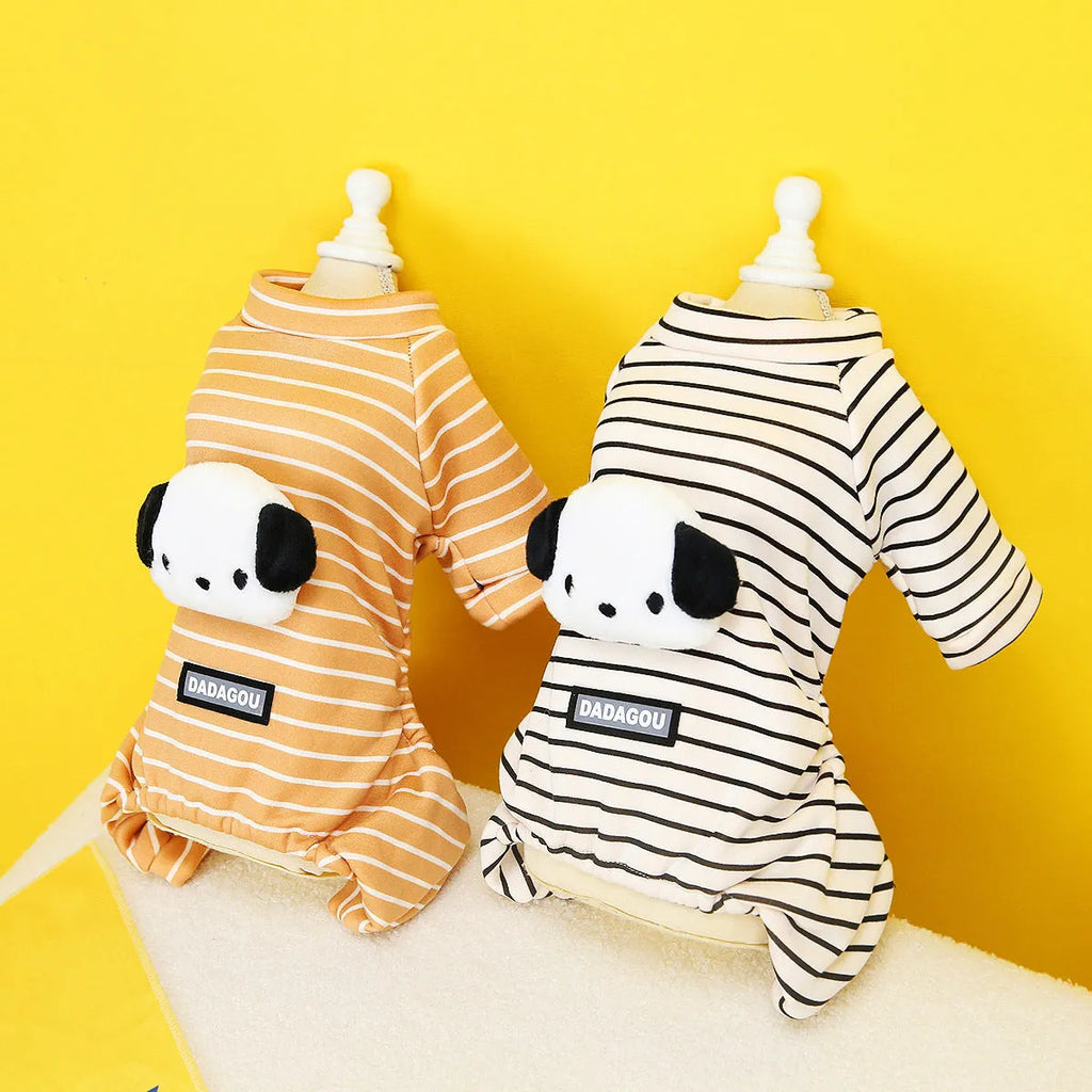 Pet two-leg polyester dog sweater in orange, casual style, available in sizes S to XXL