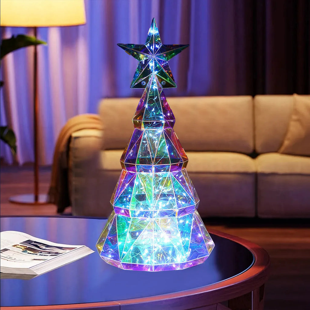 Colourful cartoon Christmas tree LED light decoration with battery operation