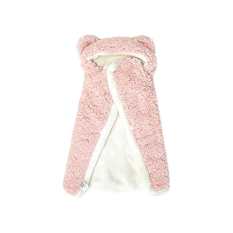 Pet cloak cotton velvet bear design in pink grey blue coffee, sizes S M L for cats and dogs