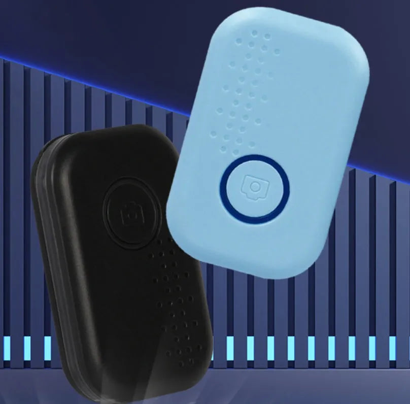 iTag Item Location Finder compact Bluetooth tracker in black, white, pink, or blue, 27x44x9mm, 9.6g, with 90dB alert and CR2032 battery