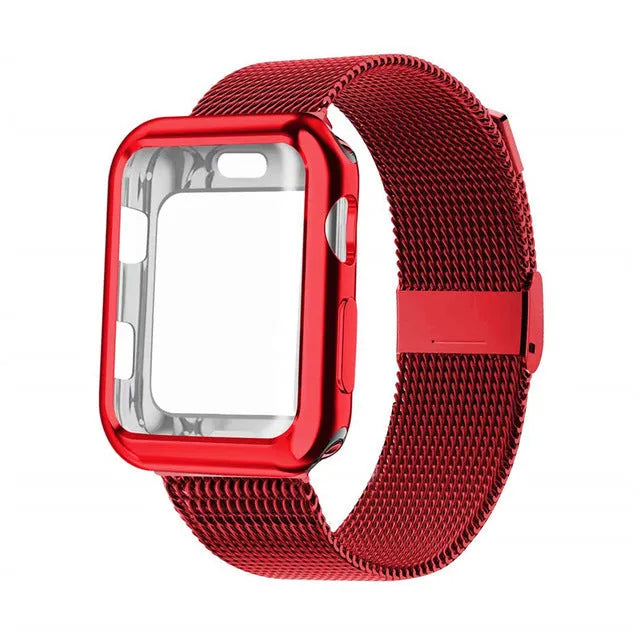 Apple Watch magnetic Milan metal wrist strap with TPU inner lining in silver colour
