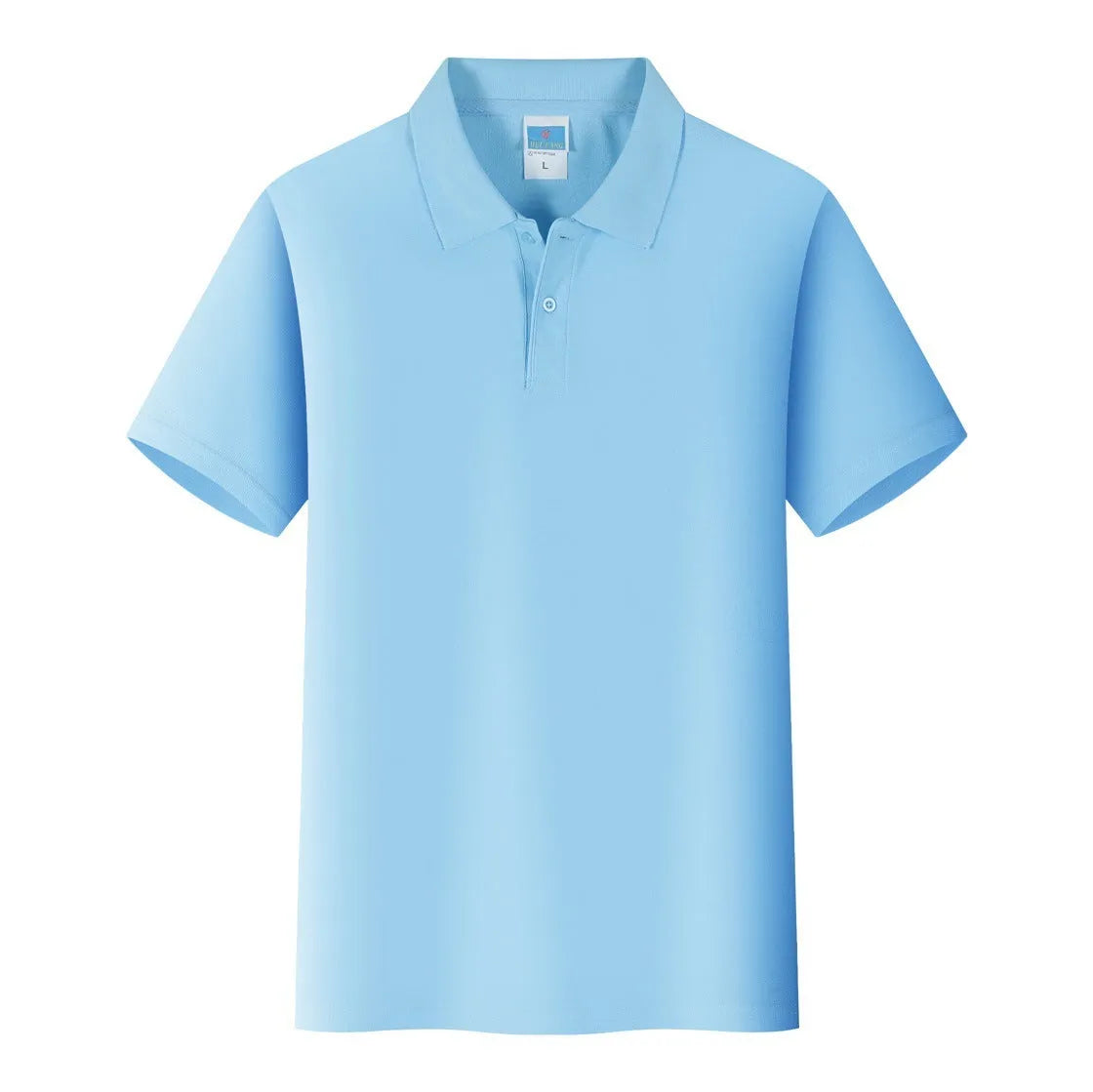 Short-sleeved cotton pullover shirt for advertising and workwear, shown in multiple colour options.