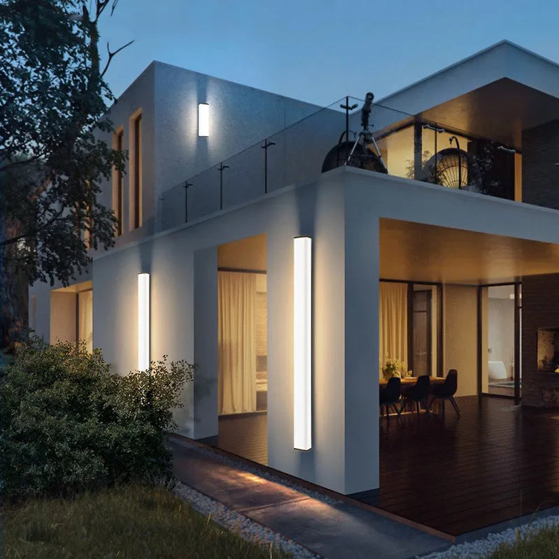60cm outdoor wall light with stainless steel and PC construction featuring IP65 waterproof rating