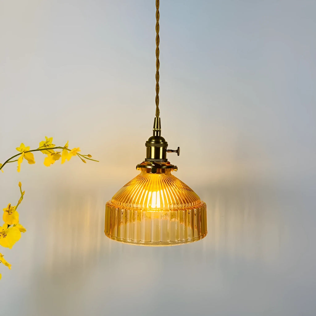 Nordic retro brass glass chandelier ceiling light with adjustable height and choice of coloured lampshades