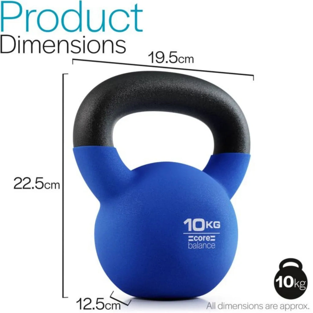 Blue cast iron dumbbell weighing 10 kg with teapot-style handle for home strength training