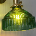 Nordic retro brass glass chandelier ceiling light with adjustable height and choice of coloured lampshades