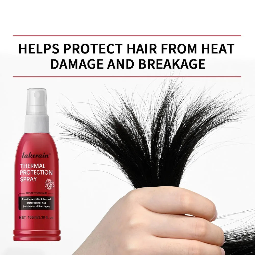 Lakerain hair thermal protection spray bottle, moisturising and nourishing anti-thermal styling mist, foreign version