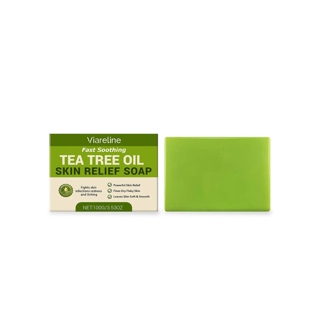 Tea Tree Oil Skin Relief Soap 100g bar with coconut oil, olive oil and ginger root extract