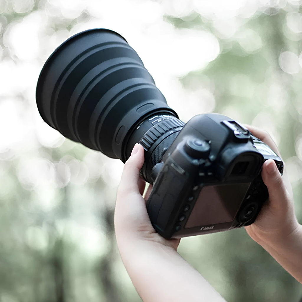 Silicone lens mask light shield for SLR and mobile phone, S 53-67mm and M 72-105mm, matte finish