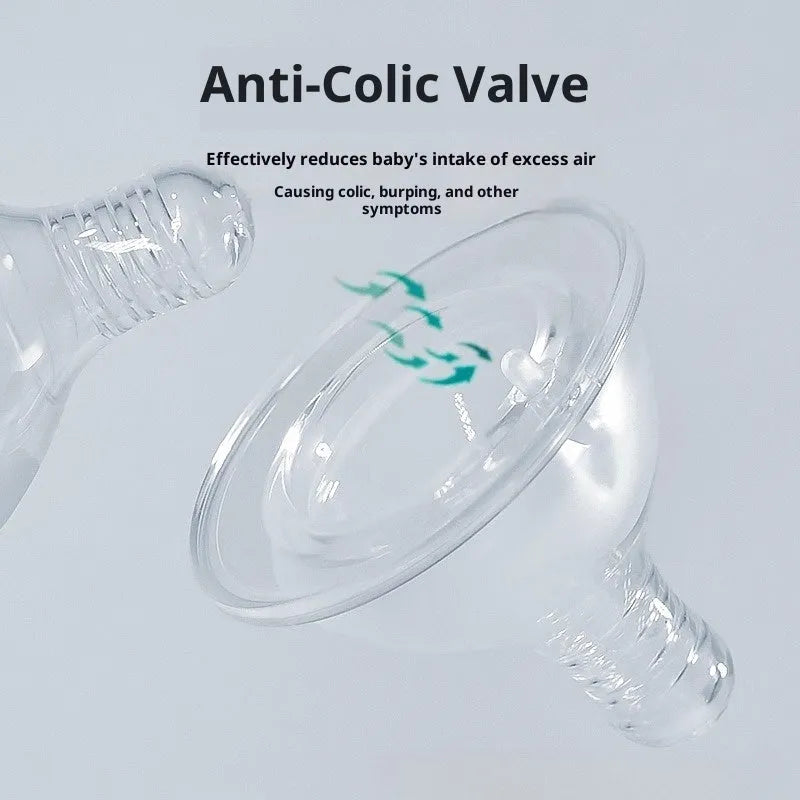 Transparent edible silicone wide mouth nipple with cross hole for newborns 0-3 months