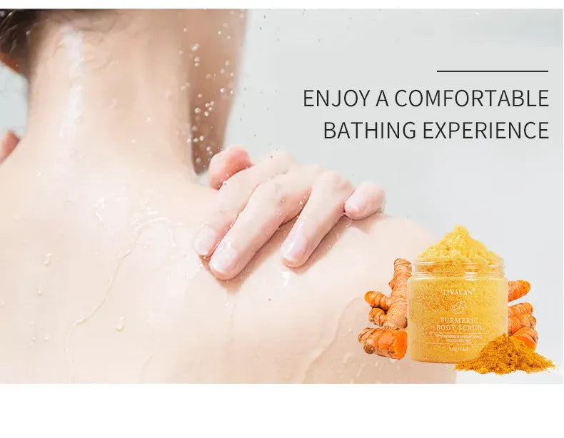 Turmeric facial scrub 220g jar for softening cutin and reducing dull tender skin on face and body