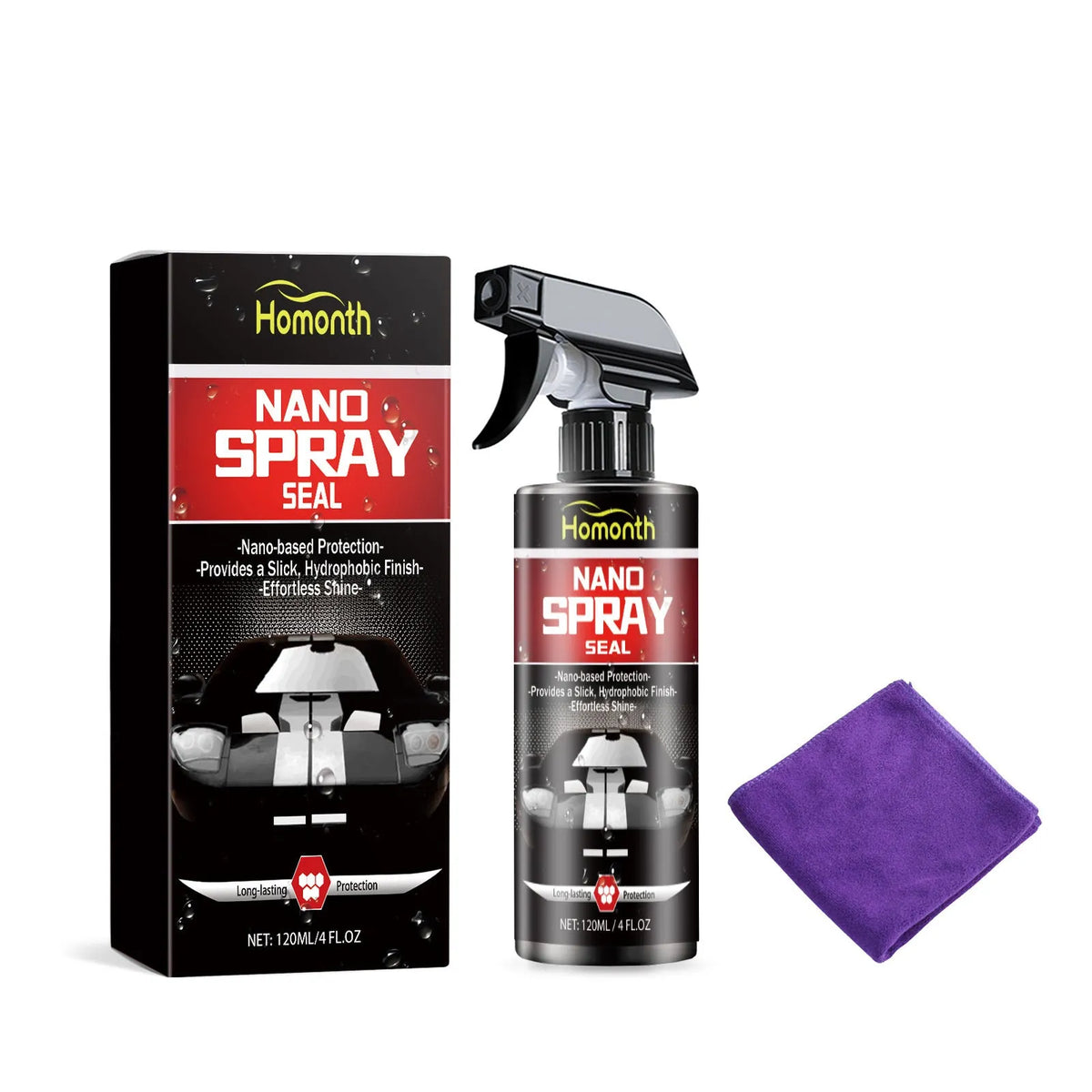 120ml automotive nano coating polish bottle with microfibre towel for car paint scratch removal
