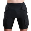 Black anti-collision sports pants for basketball and rugby, adult sizes M to 2XL, polyester spandex blend, waist protection.