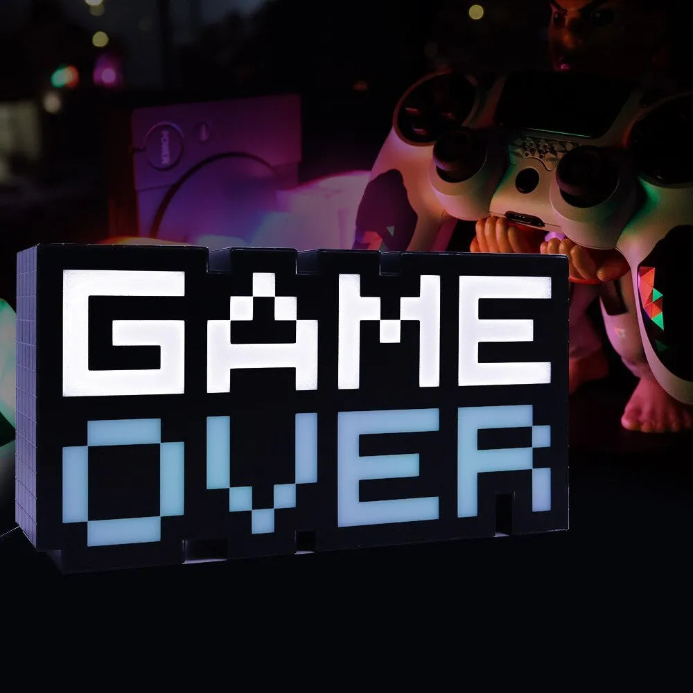 Game Over game atmosphere light with LED source, PVC shade and USB style option