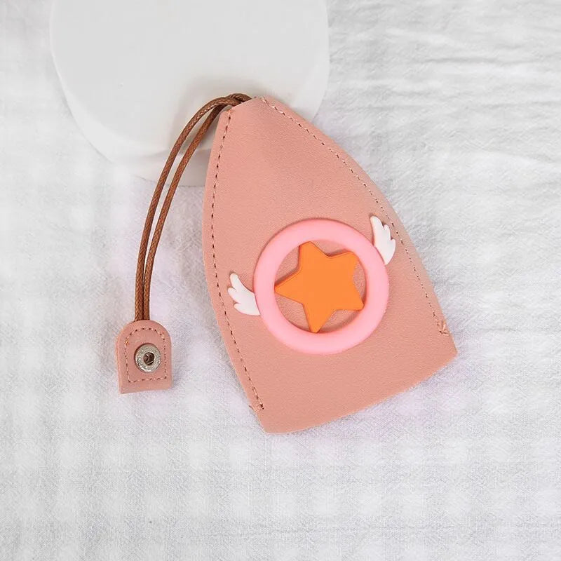 Cartoon PU leather pull-out key case for car keys with various design options