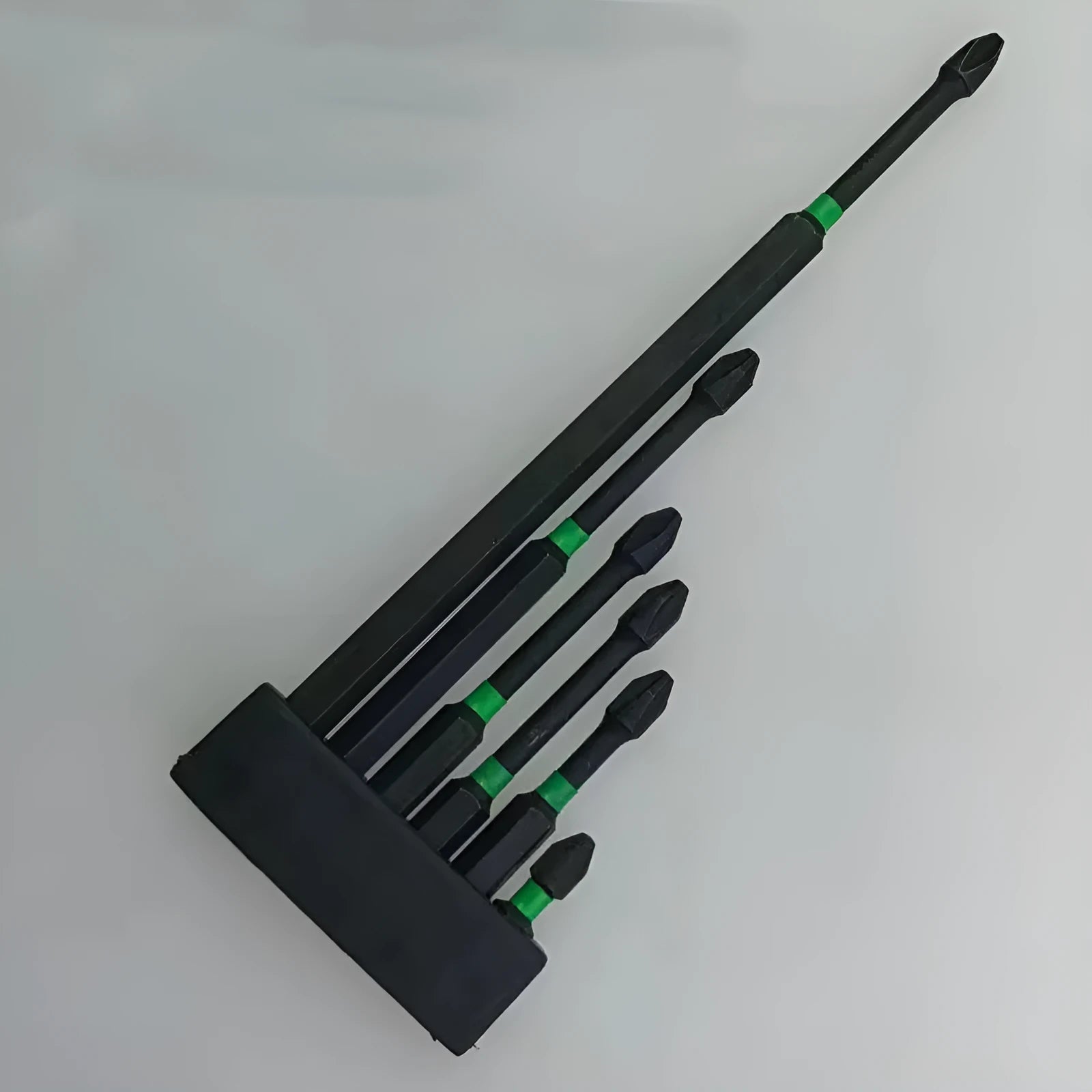 Six cross batch head screwdriver bits made from S2 alloy steel, each 50mm long with a magnetic tip, arranged on a plain background.