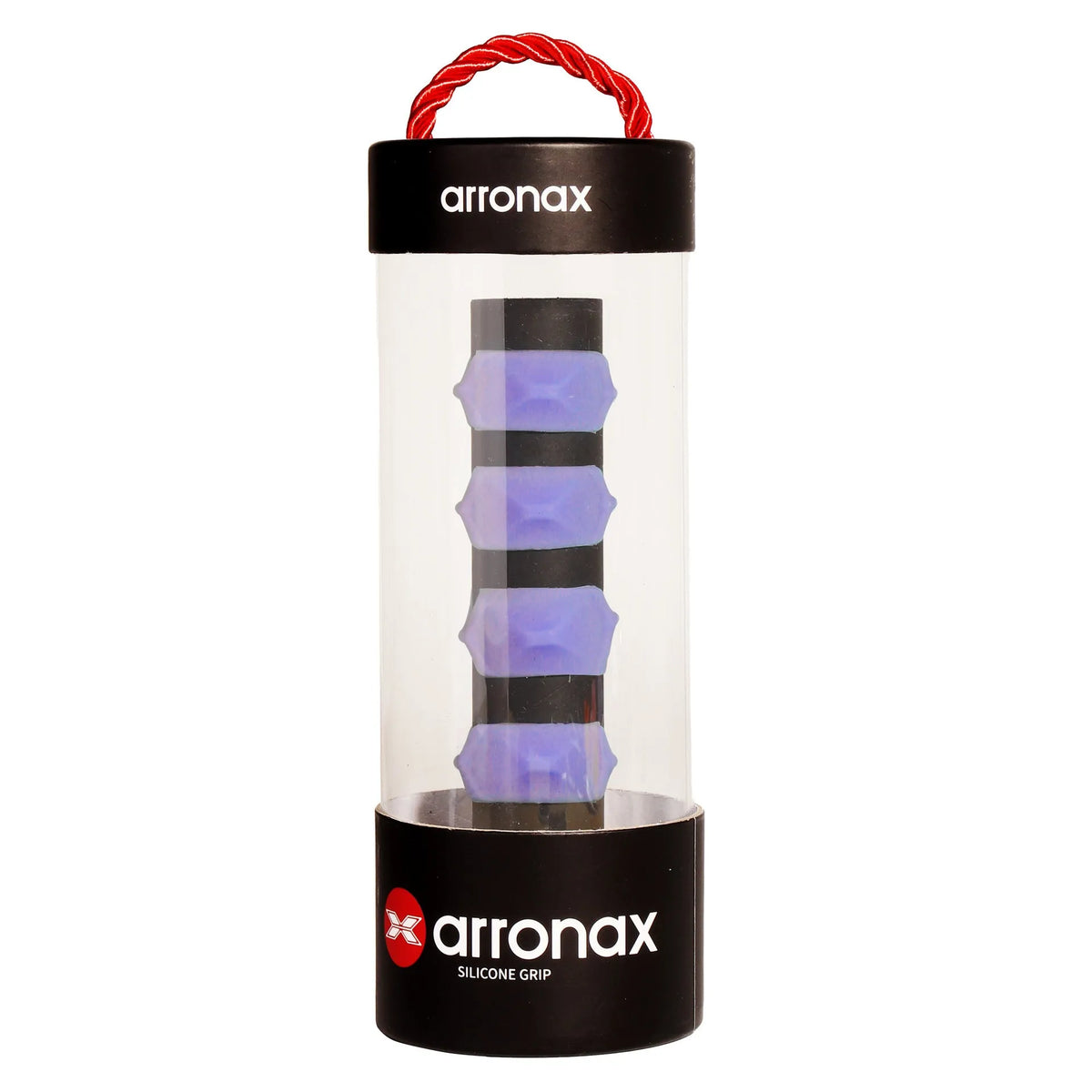 Silicone racket hand rubber buckle in seven colours showing 17.6cm by 6.4cm dimensions