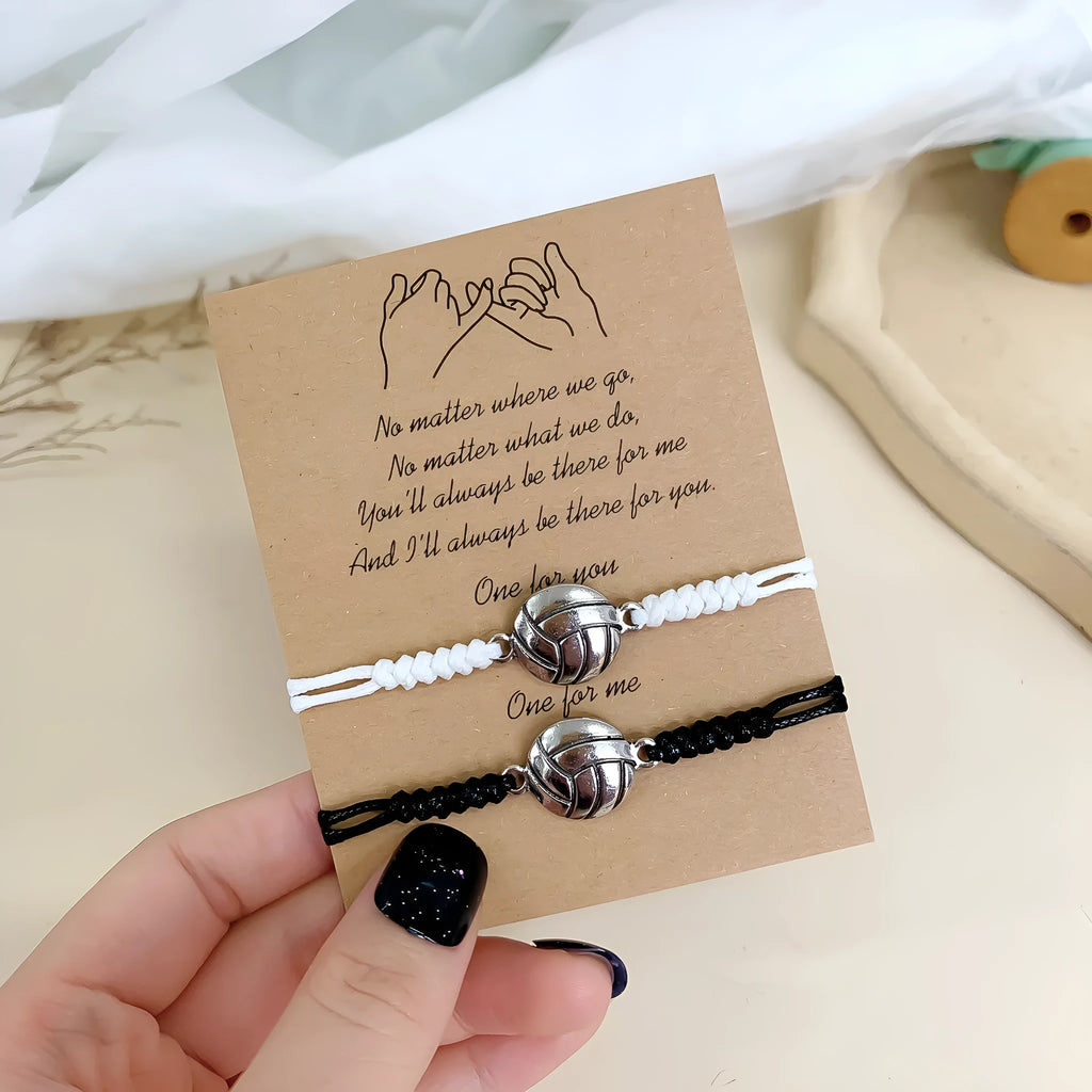 Black white mixed colour alloy couple bracelet with geometric square design for basketball football rugby volleyball or tennis fans