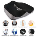 Black gray memory foam coccyx cushion with breathable mesh cover for tailbone pain relief