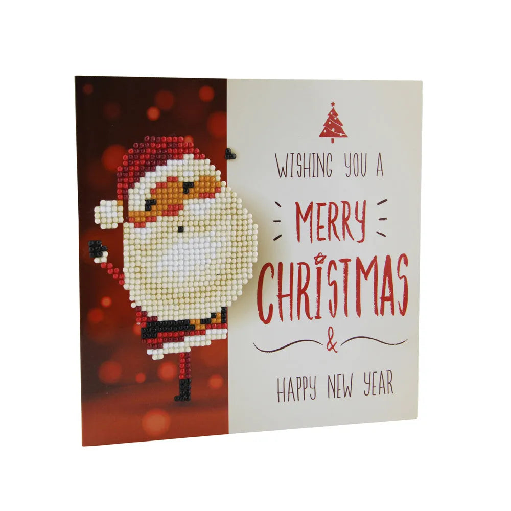 DIY diamond painting greeting cards, 5D cartoon design, folded size 15 x 15 cm, resin diamond and cardboard, 1 pair.