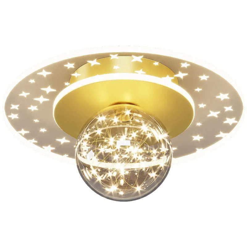 Modern simplicity style ceiling lamp for corridors in gold, black, or white finish with selectable LED colours.