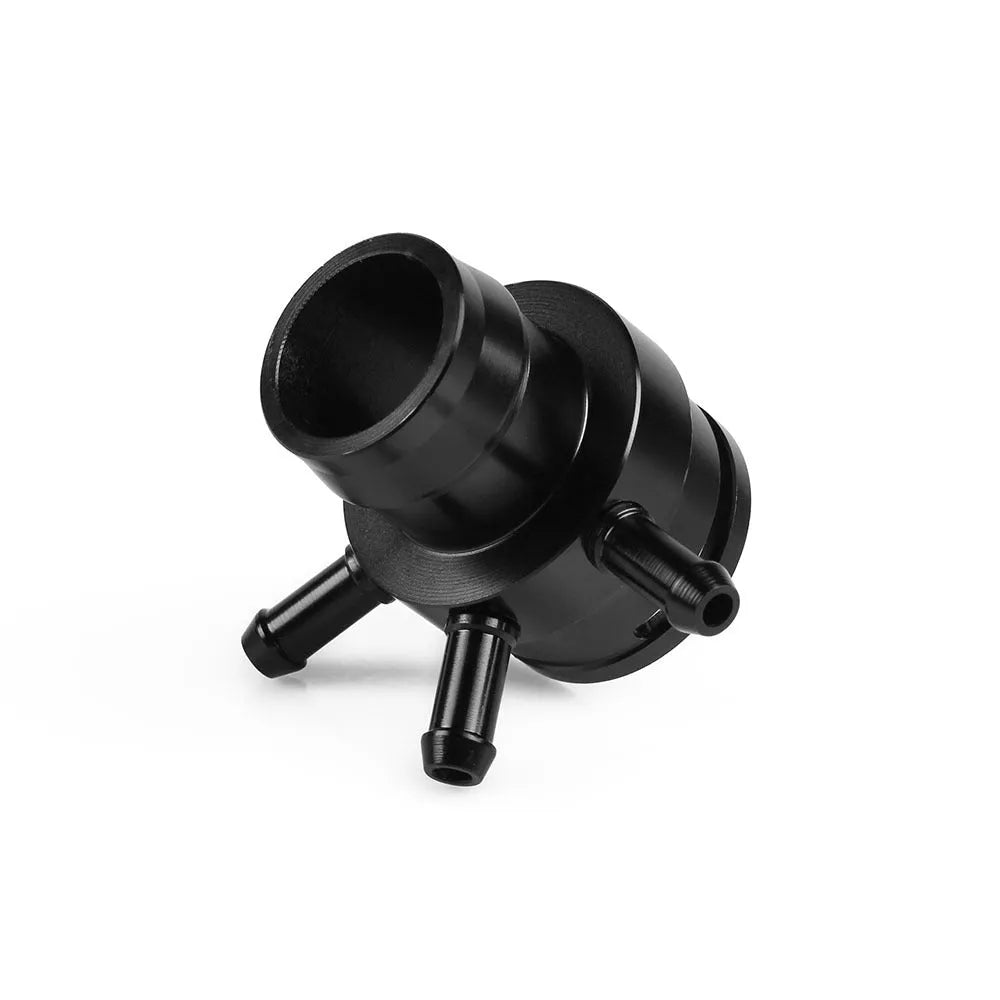 Second generation engine vacuum adapter tee in black and titanium colour options for automotive hose connections