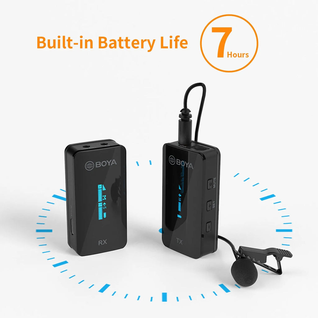 Wireless Little Bee clip-on microphone matched pair for mobile and DSLR, BY-XM6 S2