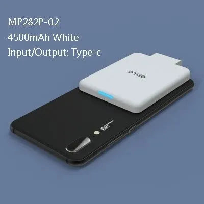 Mini external battery charger 5000mAh back clip battery 90mm x 61mm x 9mm in black white blue pink red