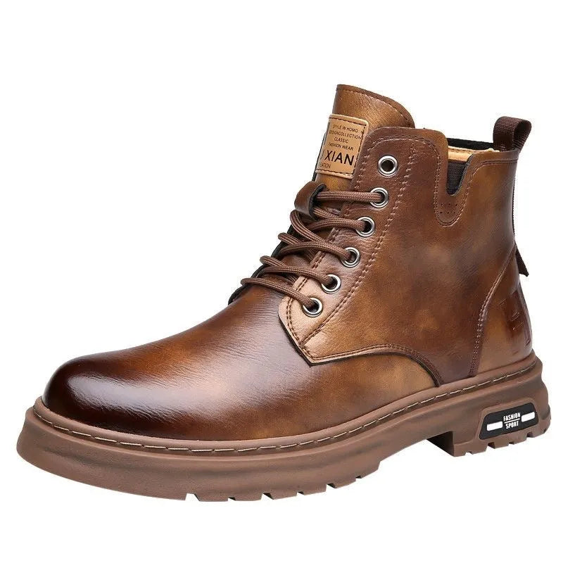 British Martin boots thick rubber sole front lace-up round toe men's hiking workwear