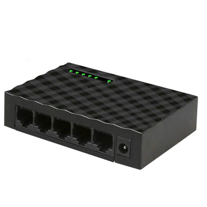 5-port Gigabit Ethernet switch, 1000Mbps network hub, black or white, EU or US plug