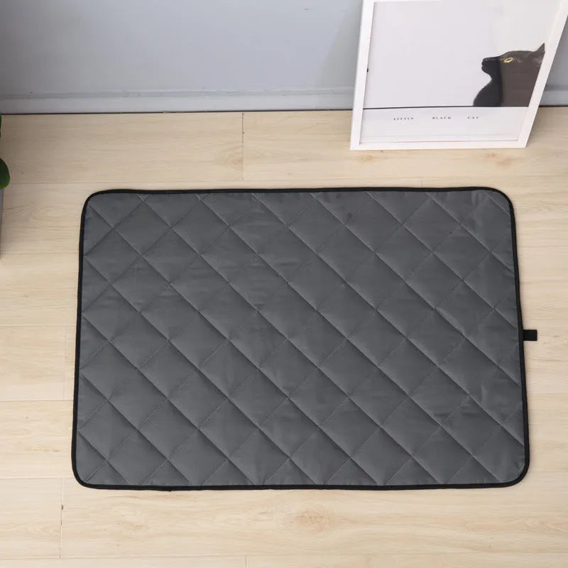 Non-slip cloth pet mat in gray with waterproof and breathable cooling design available in five sizes