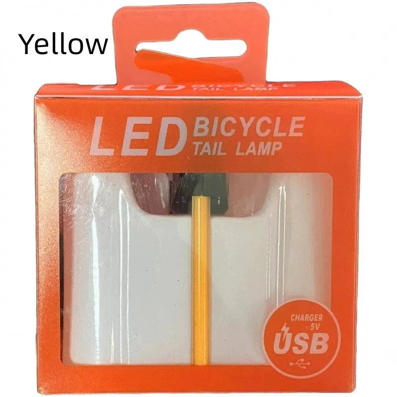 USB rechargeable waterproof bicycle taillight in five colour options for night riding safety