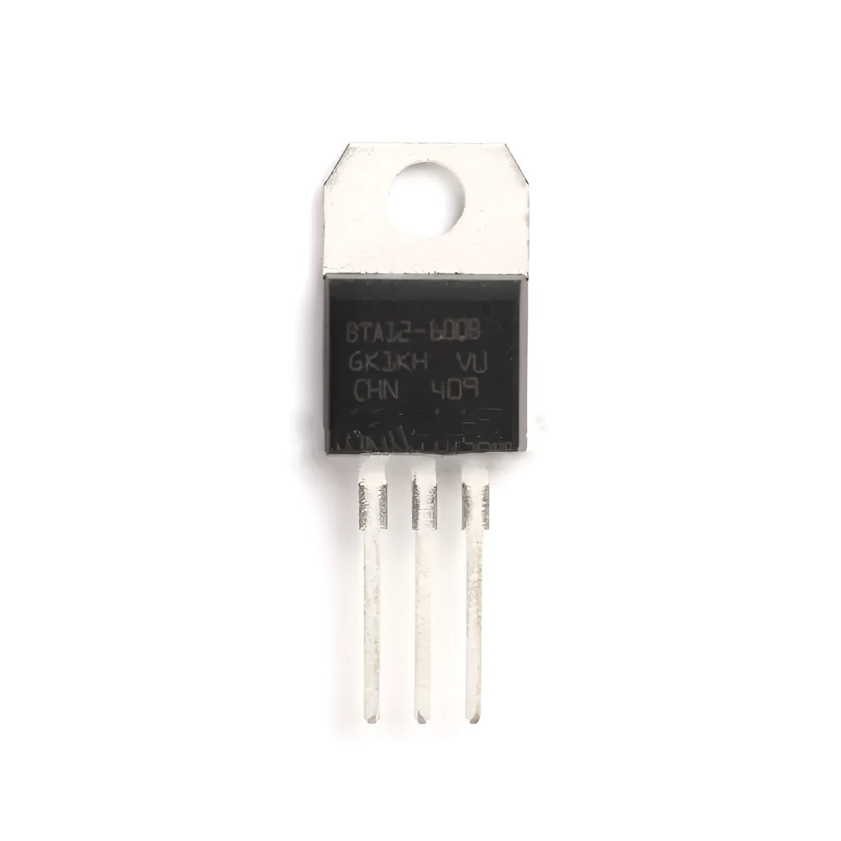 BTA12-600BRG triac, 12A 600V, TO-220 package, black body, single unit for AC switching circuits.