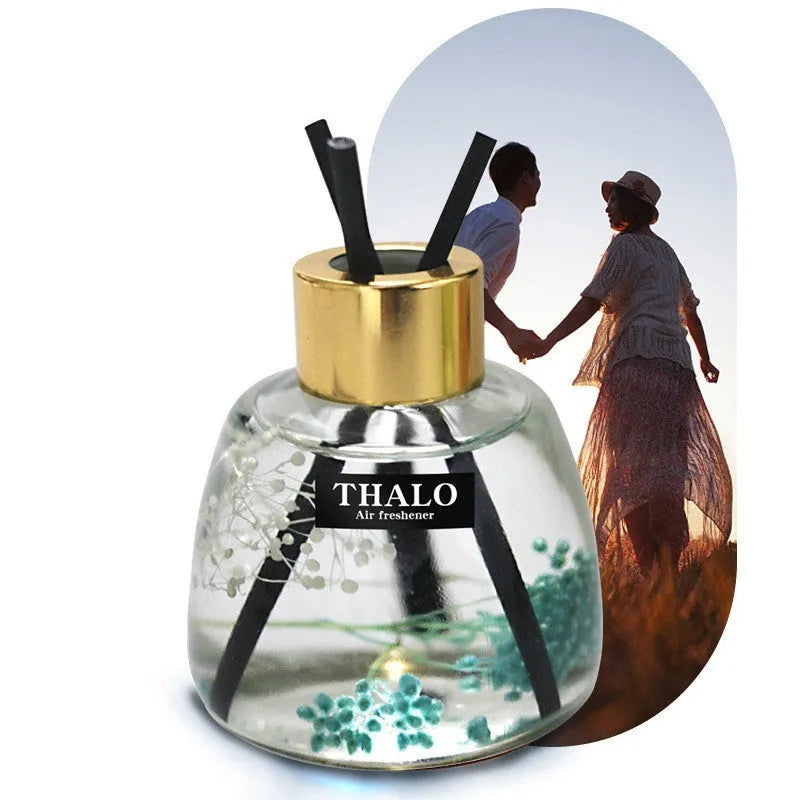 Glass car aromatherapy perfume ornament with bottle shape for vehicle fragrance diffusion