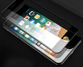 Black and white tempered glass iPhone screen protectors with 3D carbon fibre soft edge design.