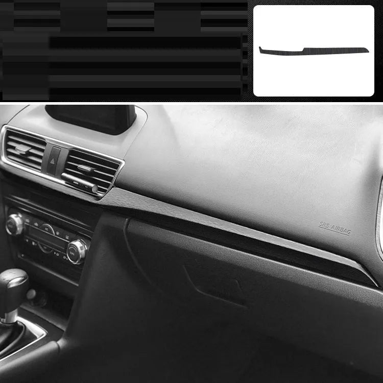 Car interior decorative film sticker kit showing pre-cut pieces for centre console and trim modification