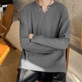 Plus size striped pullover top in black with long sleeves and loose fit