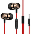 Metal turbo in-ear headphones with 3.5mm plug and microphone in black, red, gold, pink or silver