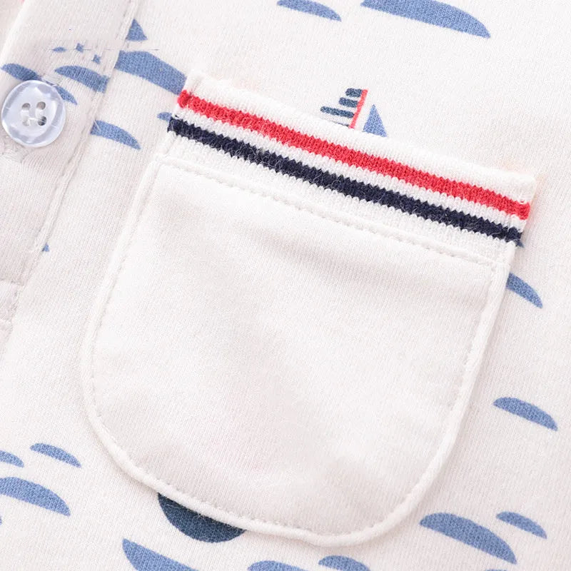 Baby winter two-piece outfit set with cotton spandex top and polyester pants, sizes 59cm to 90cm, tie design.