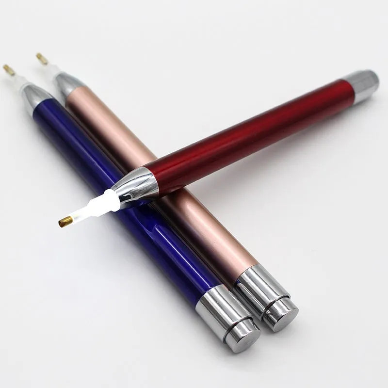 Aluminium alloy luminous drill pen for diamond painting in blue gold red colours