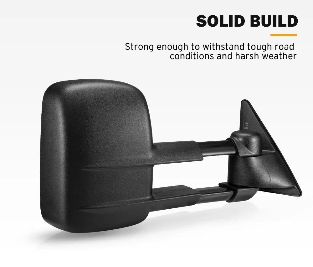 Black foldable rearview mirror replacement kit for Toyota Land Cruiser 100 1998-2007 models
