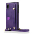 Leather messenger phone case with wristband and card slot for iPhone models