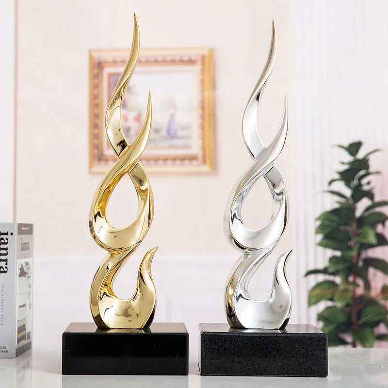 A tall, modern resin festival decoration in a choice of gold, silver, red, or gradient colours.