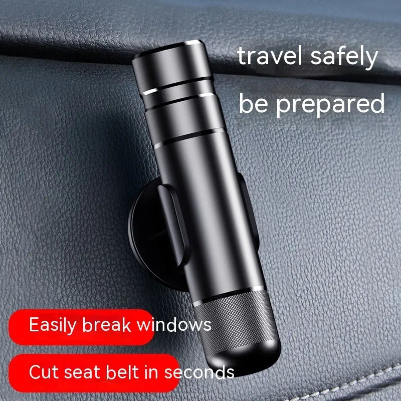 Aluminium alloy car safety hammer with sand blasted finish and PC ABS handle, 20x88mm size