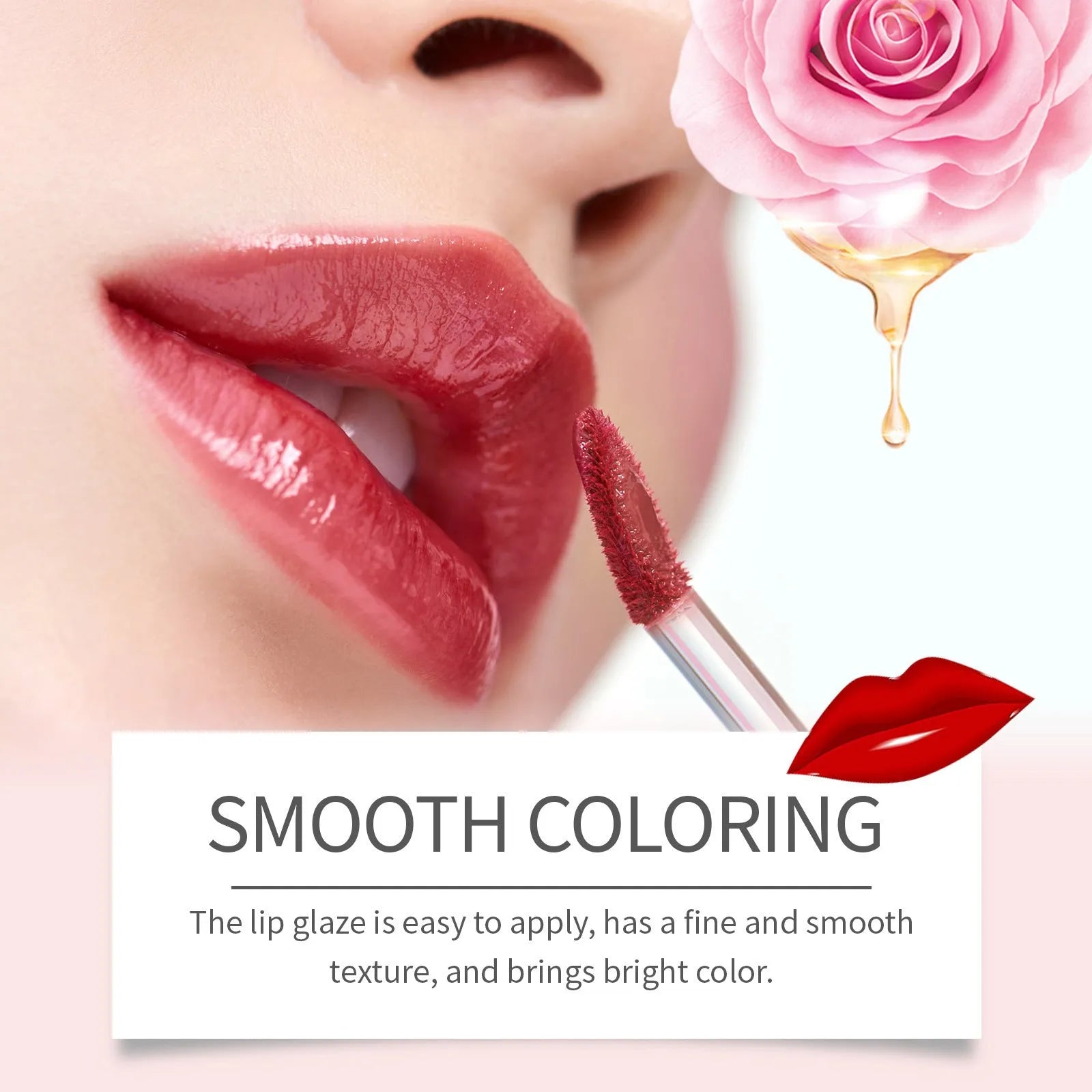 Double-headed lip liner and lip lacquer pen in black coffee, fragrant, and oat almond colours