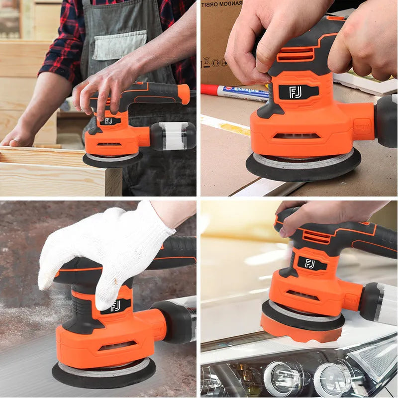 Multifunctional electric sander with speed control for woodworking polishing, includes abrasive disc and sandpaper