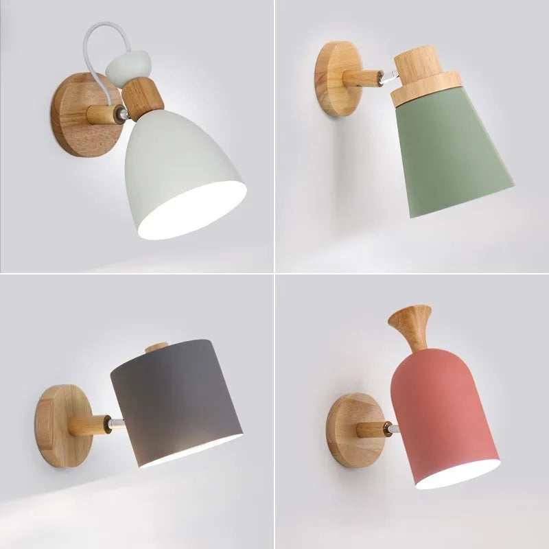 Modern simple alloy wall lamp in A, B, C, or D style with White, Gray, or Green colour for bedside, aisle, or window use