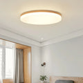 Japanese minimalist ceiling lamp with wood art body and acrylic shade in three available sizes.