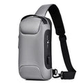 Waterproof Oxford cloth crossbody anti-theft messenger bag showing internal organisational pockets and adjustable strap